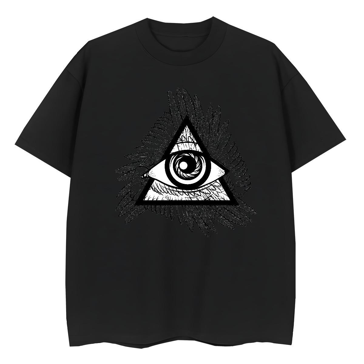Fashion T-Shirts for Women 230g 100% Cotton Comfortable Hip Hop Street eye of the devil Woman Tshirt Loose Cartoon Anime Tops Tees