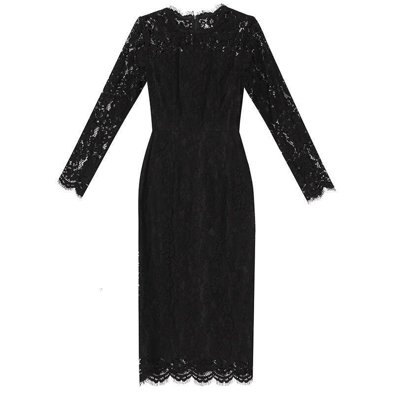 s popular beautiful dress this year is 2024 womens new autumn red lace long sleeved slimming and hip hugging skirt