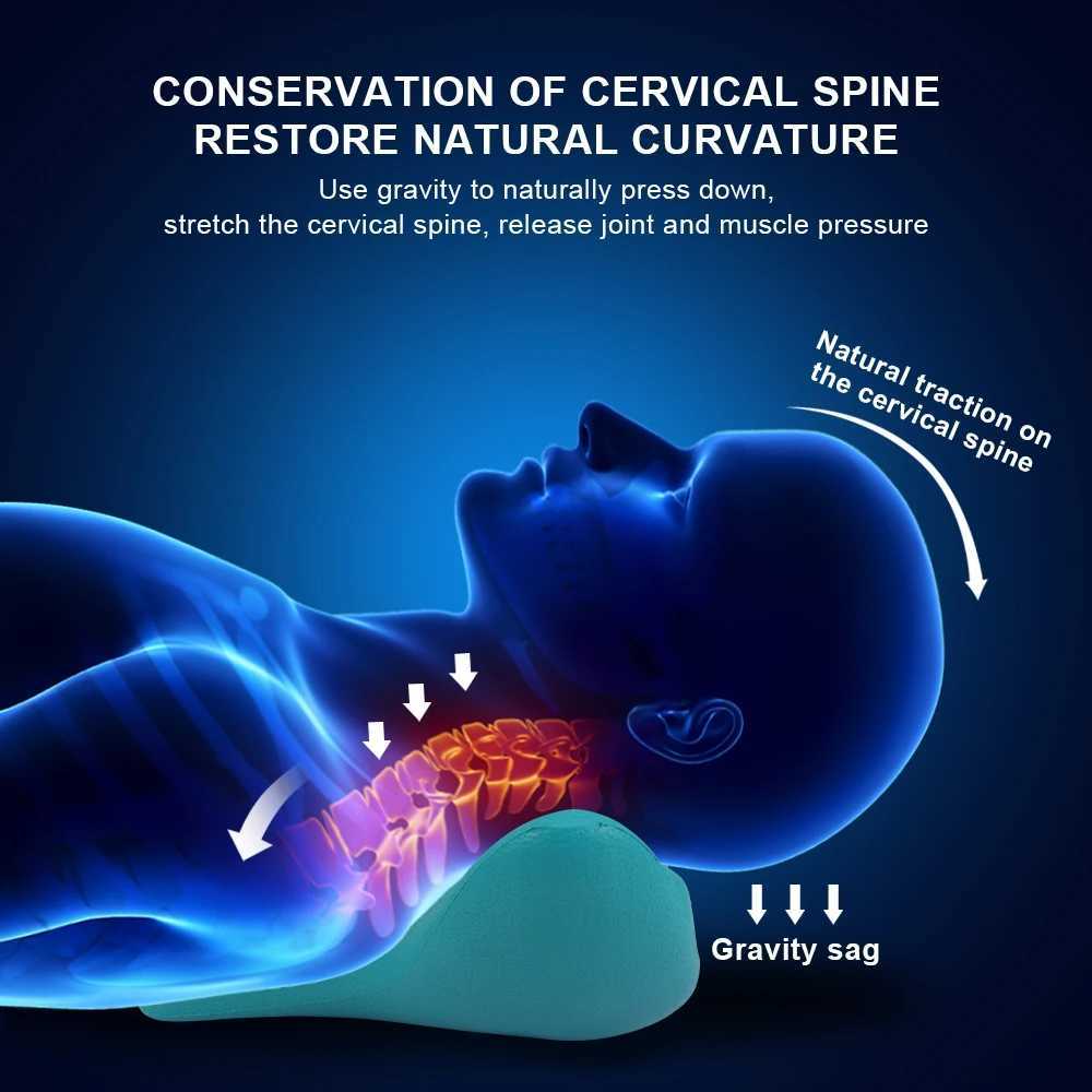 New Cervical Traction Device Neck and Shoulder Stretching Relaxer Orthodontic Finger Pressure Pillow Massager Supports Neck Stretching Pain Relief W24