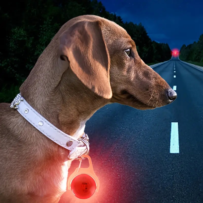 IPX8 Waterproof USB Rechargeable LED Light Tag Adjustable Dog Collar Tag Glowing Luminous Night Walking Pet Apparel Accessory