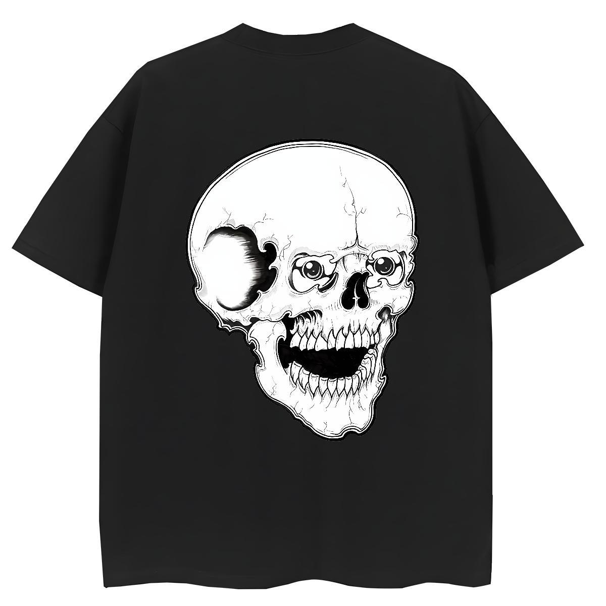 Custom Womens T Shirts 230g Pure Cotton Short Sleeve O-Neck High Street Hip Hop skull Woman Tshirt High quality Plus Size Cartoon Top Tees