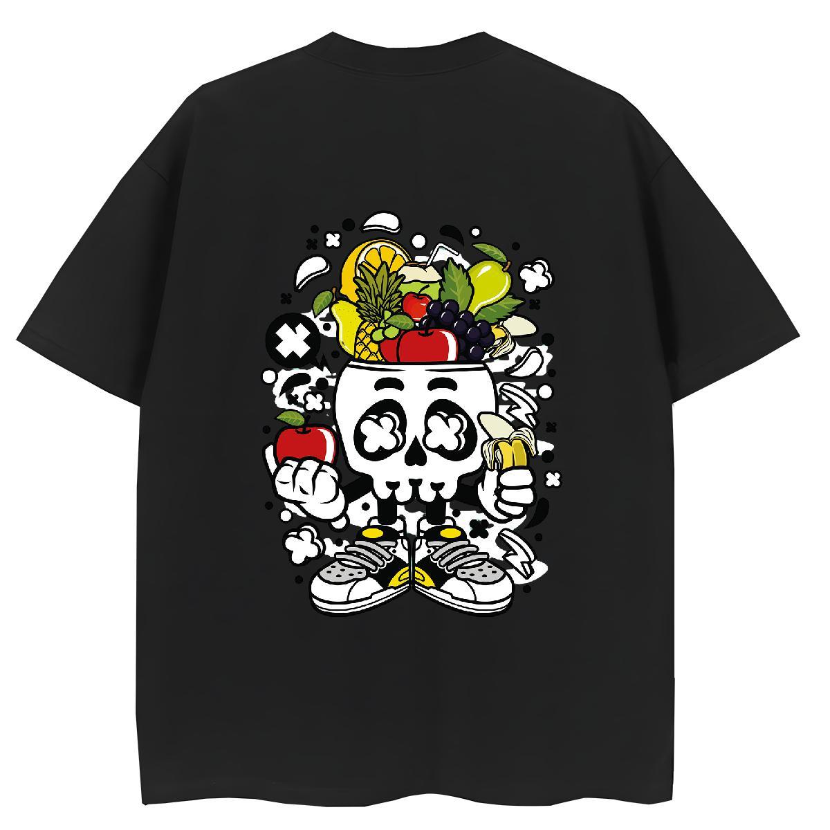 Classic Woman T Shirts 230g Pure Cotton Breathable Crew Neck Daily Wear skull Couples T Shirts Soft Anime Clothings