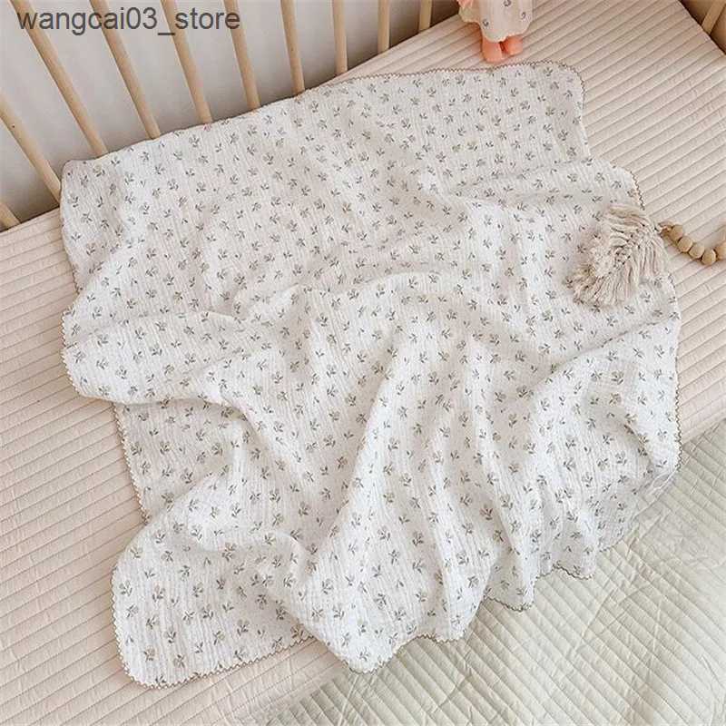 Blankets Swaddling Summer Baby Blanket Newborn Muslin Swaddle Blankets For Boys Girls Floral Soft Baby Receiving Blankets Sleeping Cover Crib Quilt L2