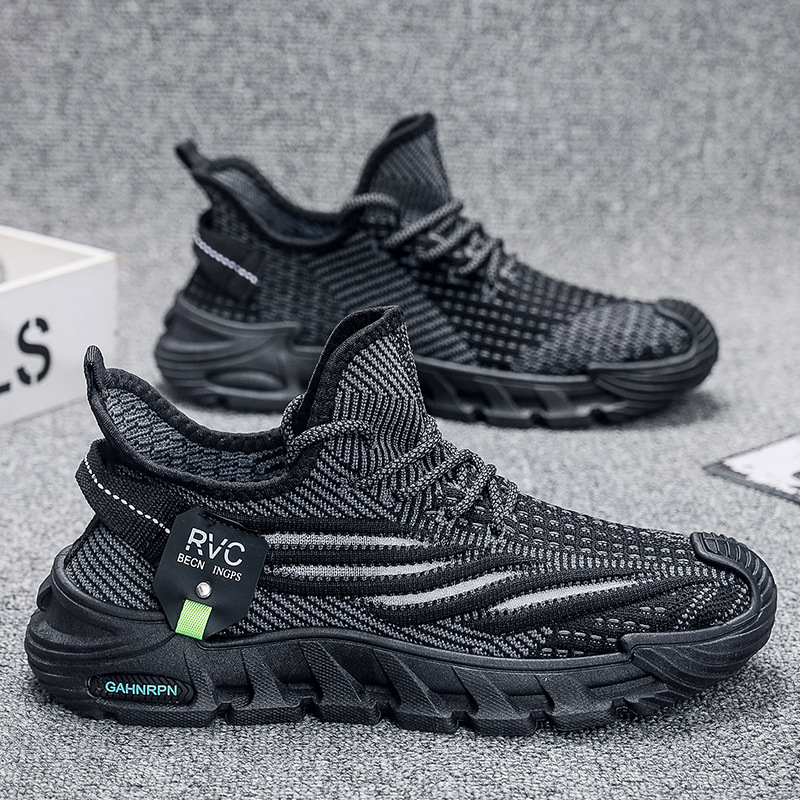 New Breathable Flyknit Mesh Dad Summer Fashion Casual Men's Student Lightweight Running and Sports Shoes