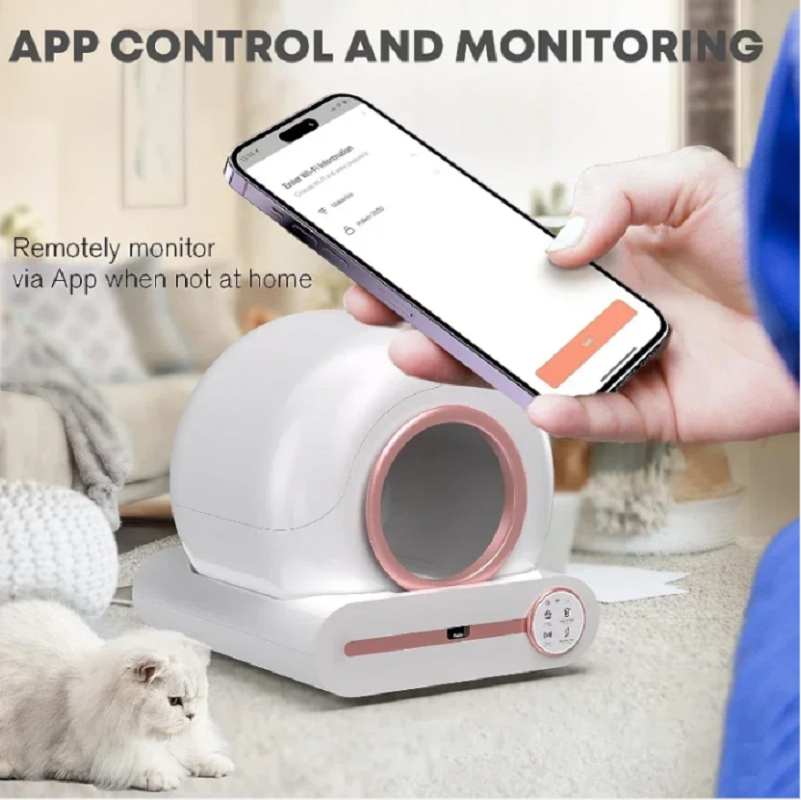 Tonepie Automatic Smart Cat Litter Box, Self Cleaning, App Control, Multilanguage Pet Toilet, Litter Tray Ionic Deodorizer, 65L