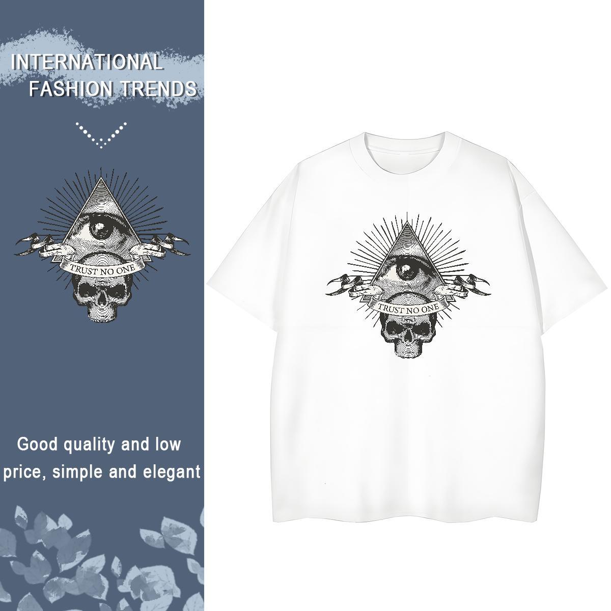 Custom Woman T Shirts 230g Cotton Breathable Short Sleeve Casual Sport eye of the devil Women Tees Nice Black Oversized Tees Shirts