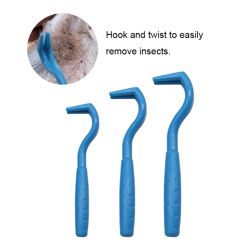 3Sets Flea Remover Hook Tick Remover Tweezer Tick Pull Pet Cat Dog Tick Clamp Accessaries Pet Mite Flea Extractor Dog Accessarie
