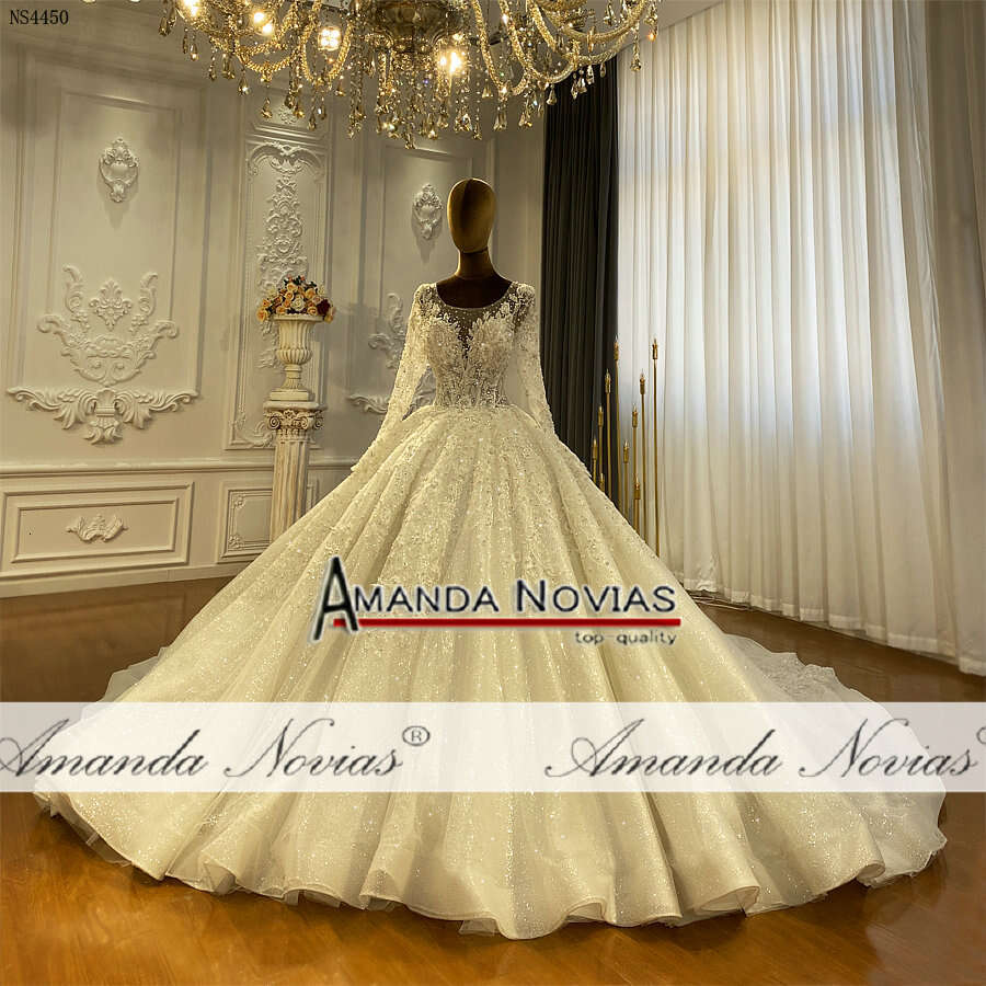 Full Sleeve Lace Appliqued Wedding Dress