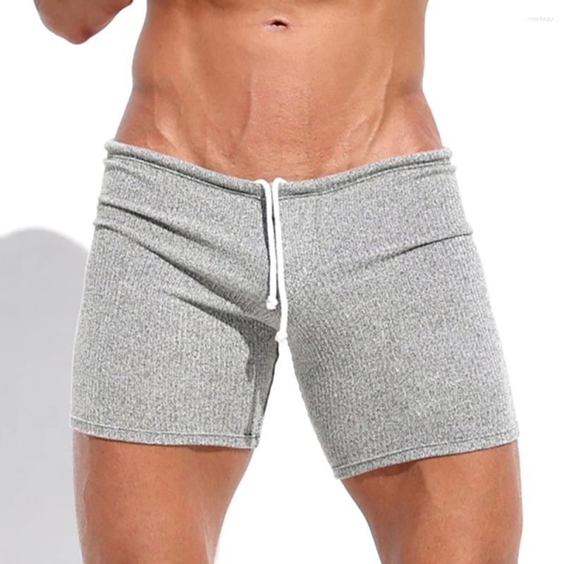 Men's Shorts Summer Causal Breathable Drawstring Short Pants Solid Color Swimwear Running Sports Surffing Seaside Resort