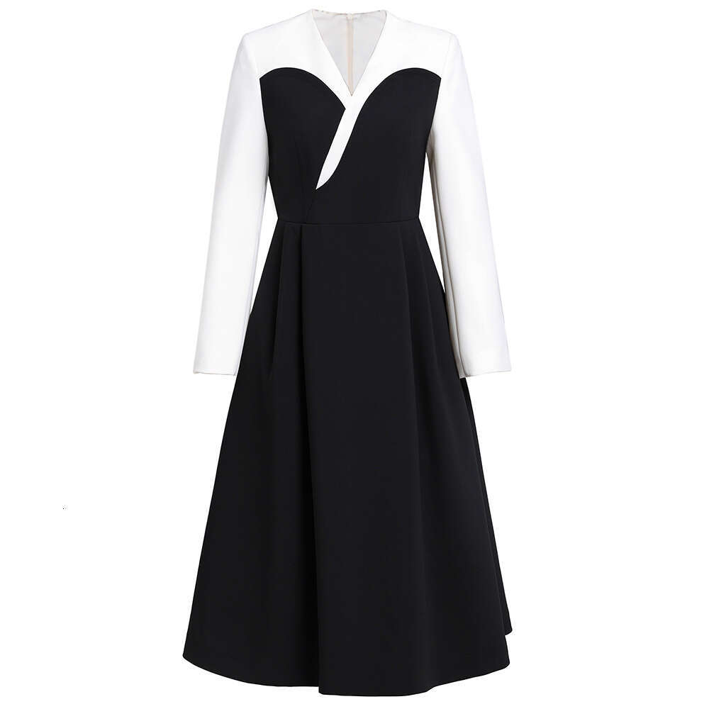 long sleeved for women autumn 2024 new style dignified and atmospheric pear shaped figure high-end black A-line dress