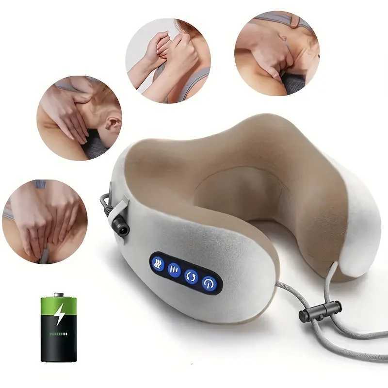 U-shaped electric neck massager relaxation multifunctional car home massage pillow rechargeable shoulder and neck massage pillow W240819