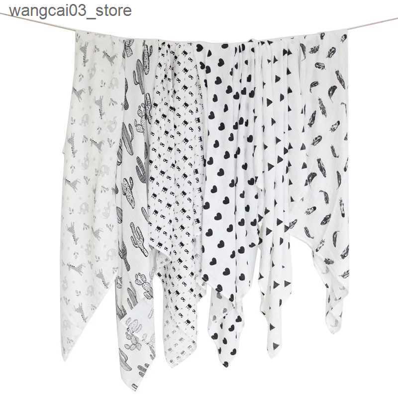 Blankets Swaddling Baby Blanket For Newborns Soft Cotton Muslin Swaddles For Infant Multi Use Bath Towel Nordic Hold Wraps Diaper Cocoon 120x120cm L24
