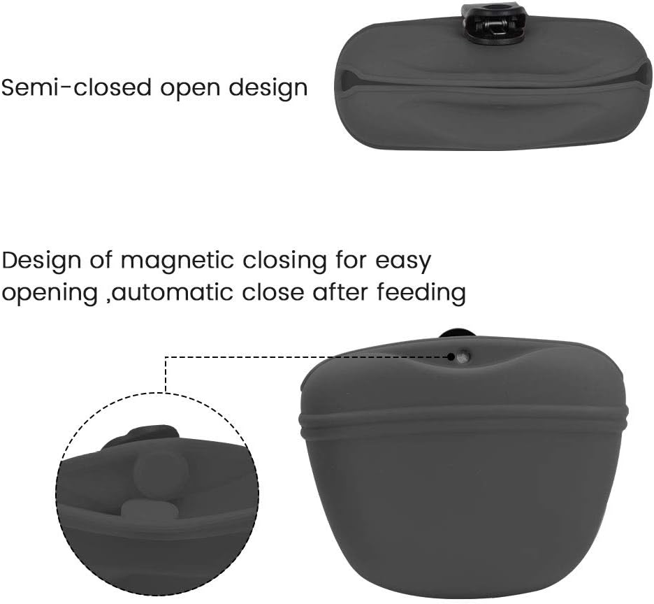 Portable Dog Treat Bag Pet Silicone Dog Training Waist Bag Outdoor Feeder Puppy Snack Pouch Food Reward Storage Bag Pet Supplies