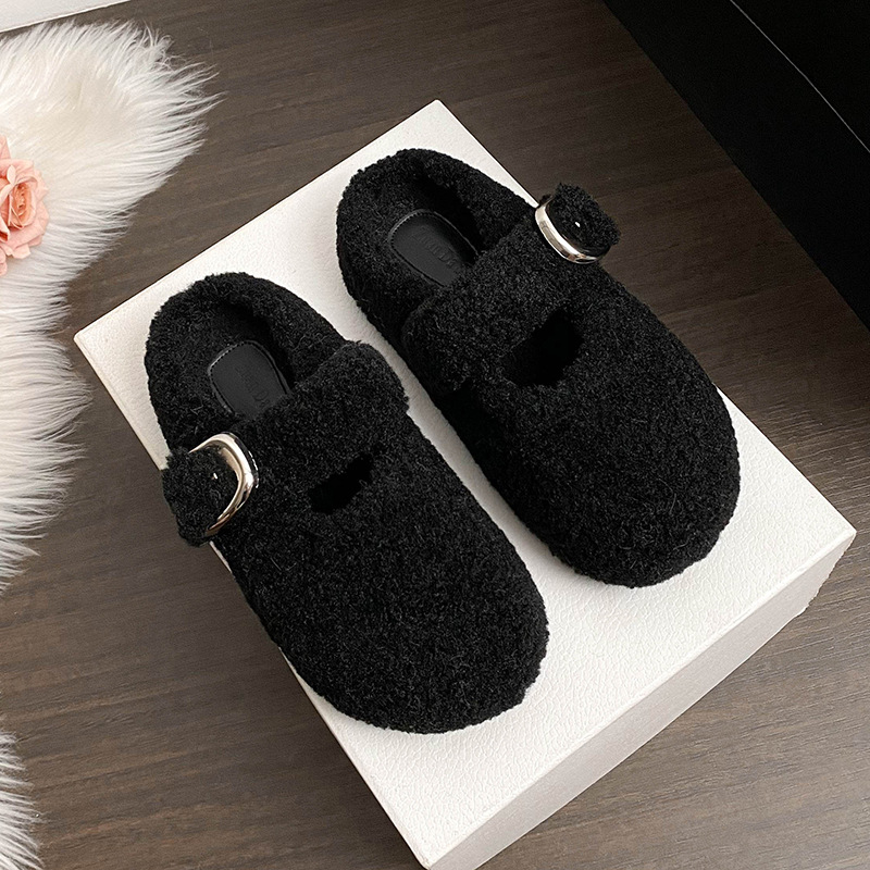 New Autumn and Winter 2024 Baotou Thick Soled Warm Slippers 34-42