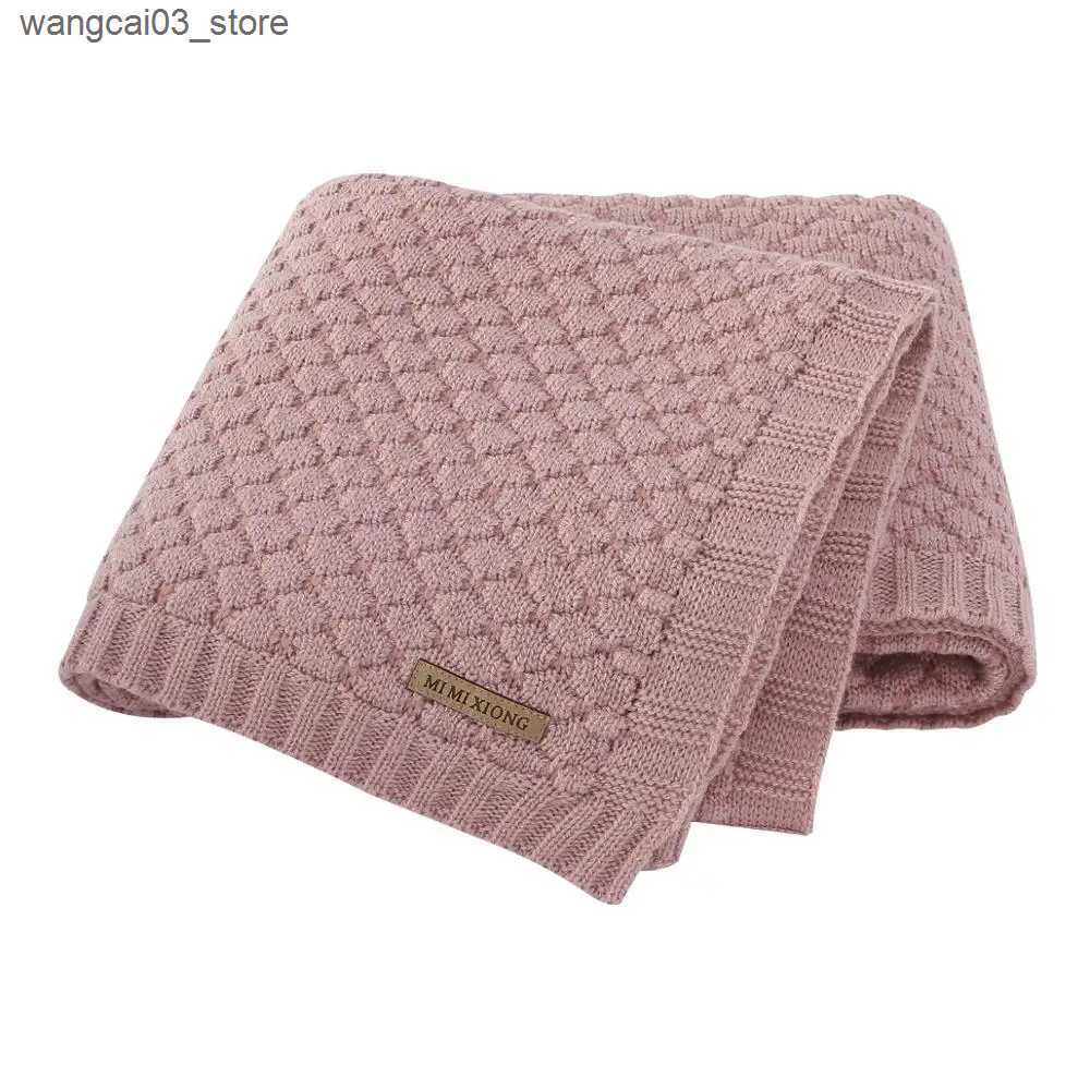 Blankets Swaddling Baby Blankets 100*80cm Knitted Newborn Boys Girls Swaddle Wrap Blanket Infant Kids Stroller Bedding Basket Quilt Child Accessory L2
