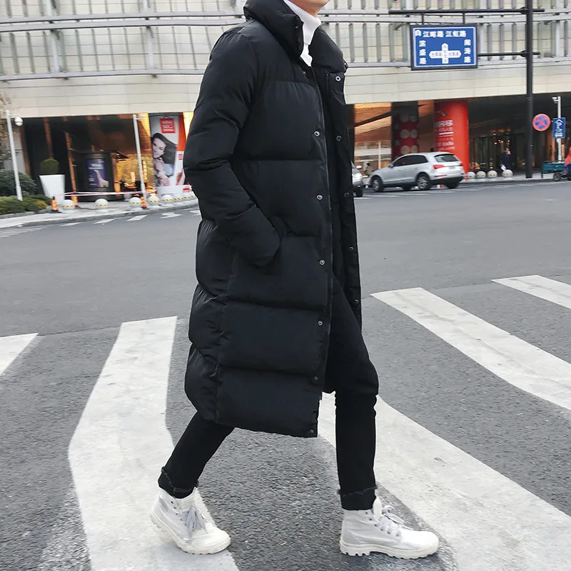 Mens Winter Jacket Mens Coat Solid Color Mens Park Long Warm Park Warm Mens Thick Slim Fit Coat 4XL Black 241007