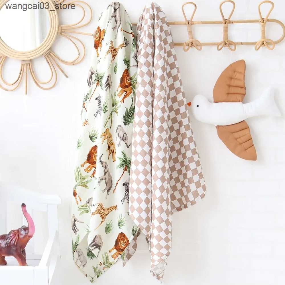 Blankets Swaddling Bamboo Baby Blankets Newborn Muslin Swaddle 120x120 Nursery Blanket Baby Wrap Swaddle Blanket Super Soft L240910