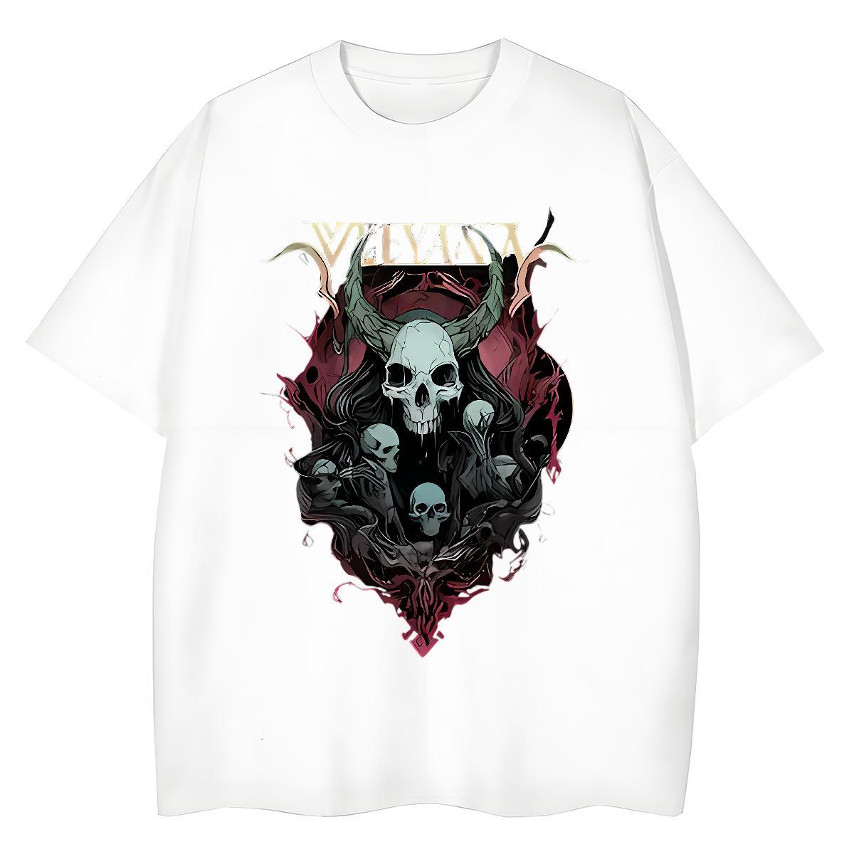 Classic T-Shirts for Women 230g 100% Cotton O Neck Short Sleeves Outdoor skull Women Tshirts Loose Customized Polos