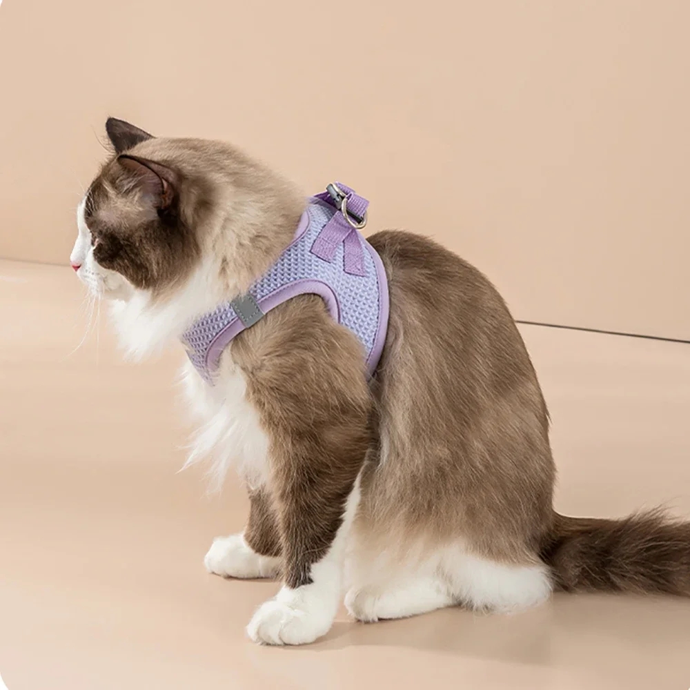 Escape Proof Cat Harness and Leash Set Adjustable Mesh Dog Harness Vest Puppy Pet Walking Leash Small Dogs Cats Kitten