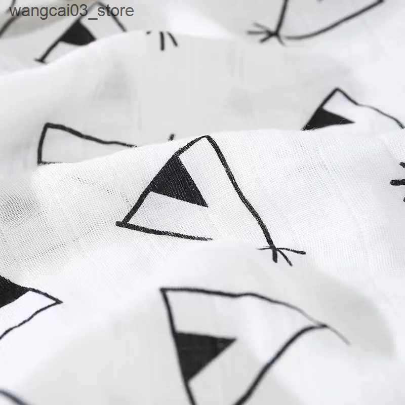 Blankets Swaddling Multi-function Soft Comfortable Breathable Printed Bamboo Cotton Muslin Swaddle Blanket Newborn Baby Wrap Stoller Nursing Cover L24