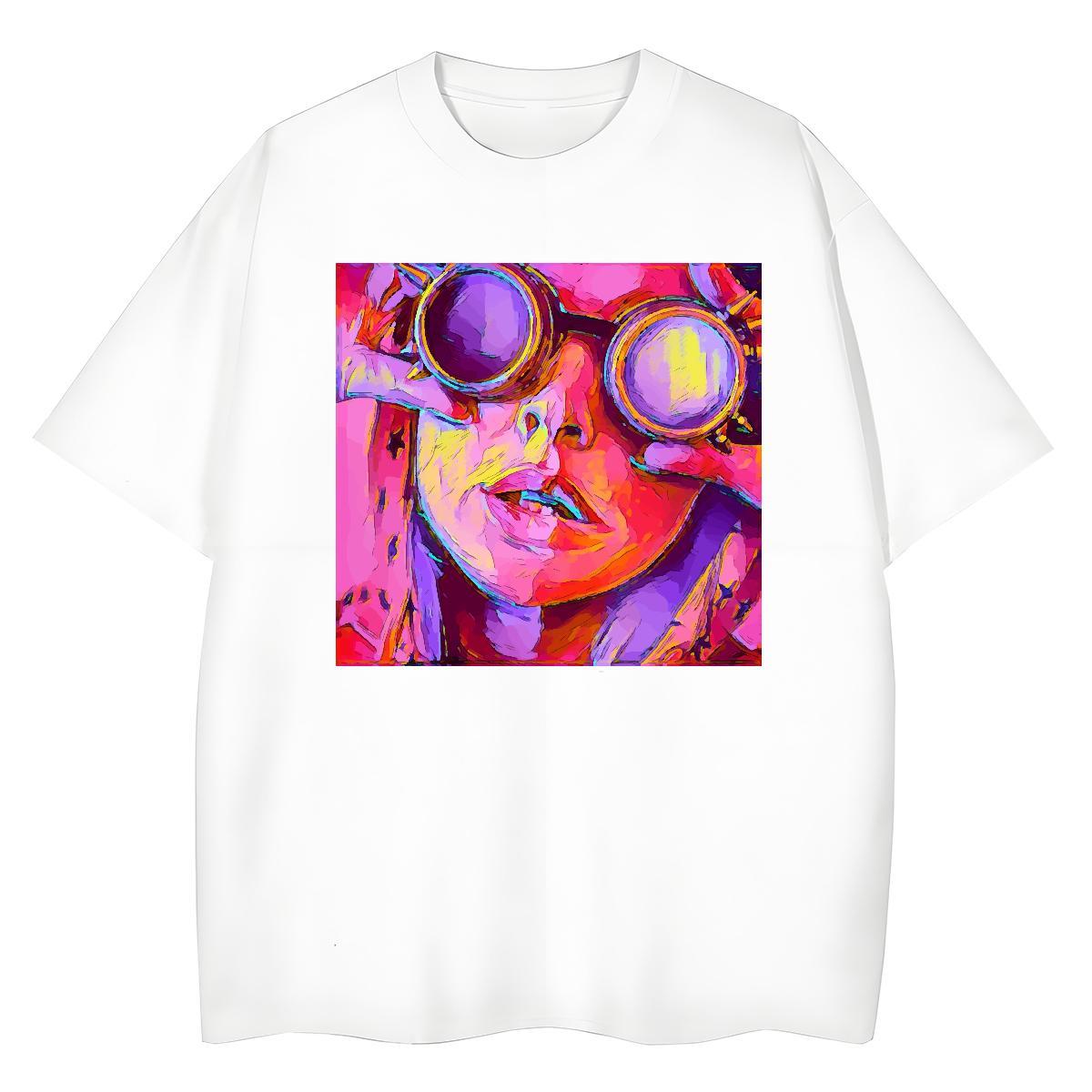 Fashion T-Shirts for Women 230g Pure Cotton O-Neck Short Sleeve Daily Outfit portrait Woman Tshirt Female DIY Logo Polos