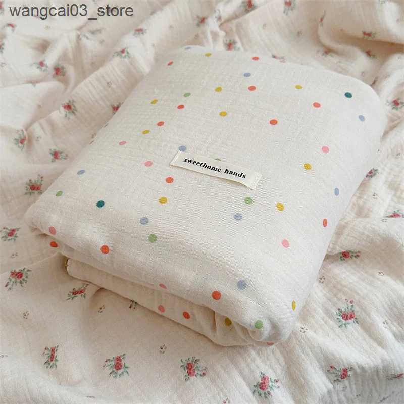 Blankets Swaddling Color Dot Baby Blankets Newborn Musselin Bluse Pillow Baby Muslin Blankets Bedding Cover Nap New Born Receiving Swaddle L240910