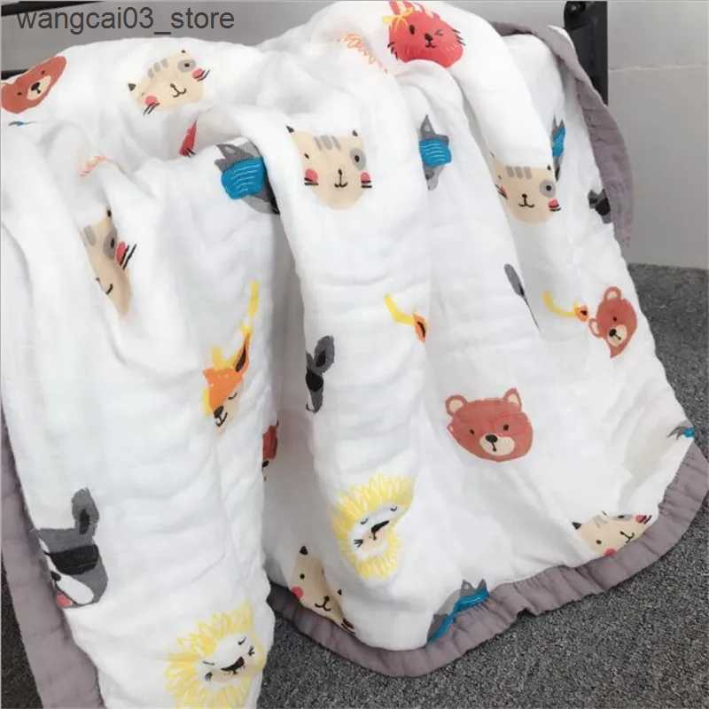 Blankets Swaddling 115*115cm 8 Layers Bath Towel Swaddle Wrap Baby Bedding Blanket Newborn 70% bamboo Muslin Swaddle Baby Blankets Swaddling L240910