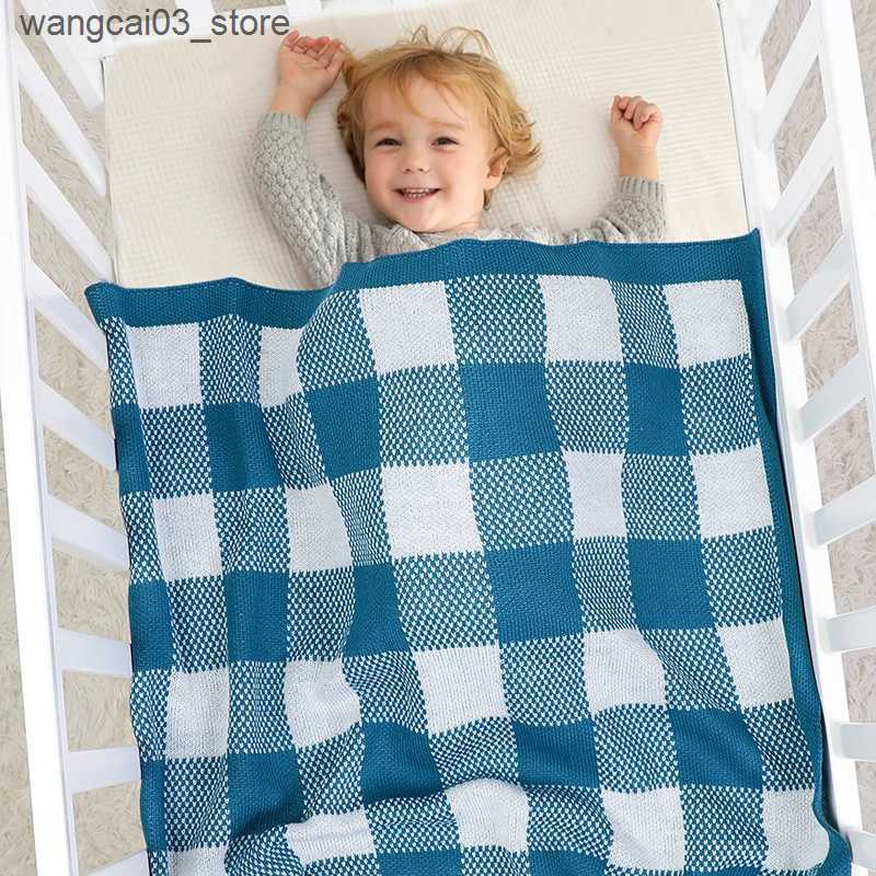 Blankets Swaddling Baby Blankets Knitted Plaid Newborn Girls Boys Bedding Sofa Basket Quilt 100*80CM Infant Kids Stroller Warp Swaddling Super Soft L2