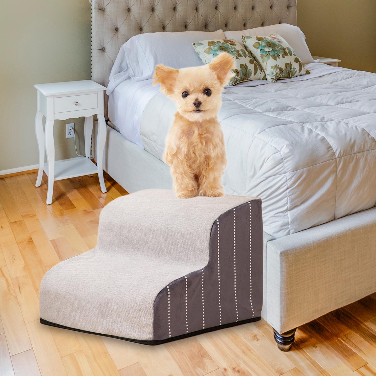 Portable Dog Steps Stair with Detachable Cover Cat Bed Couch Ramp Outdoor Climbing Ladder for Small Animals Pet Supplies