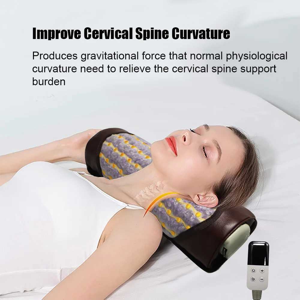 Natural amethyst tourmaline bilateral stone therapy pillow electric therapy stone enhances comfort during rest W240819