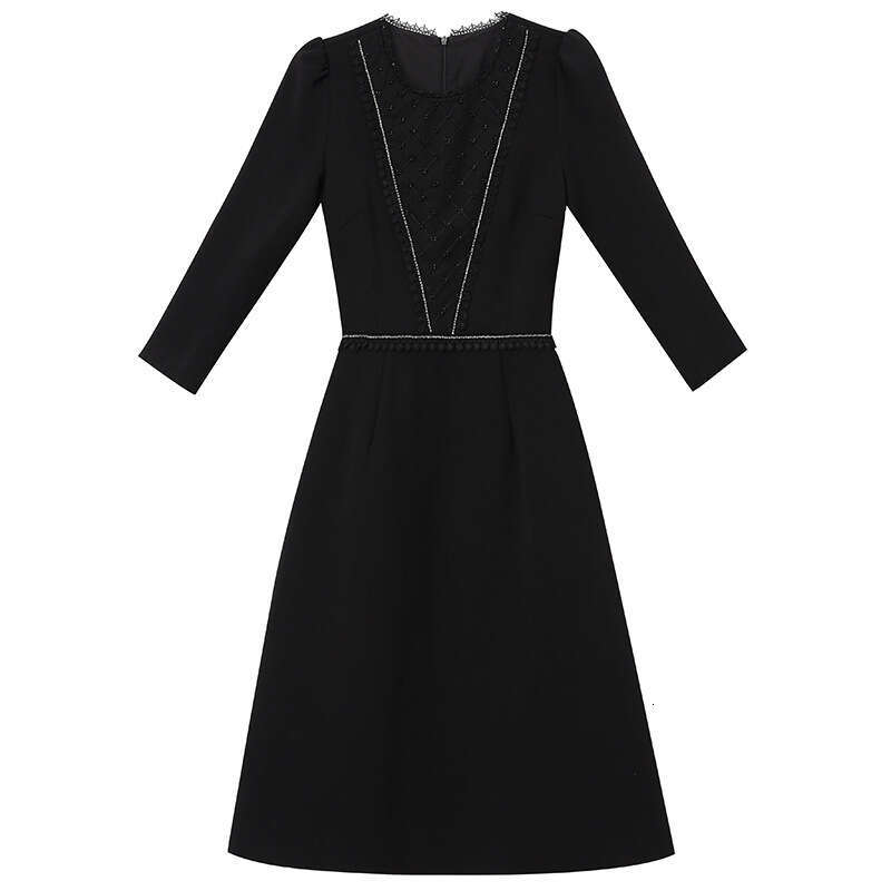 Smart elegant 2024 womens new autumn outfit pink ladylike temperament age reduction waist reduction and slimming A-line dress