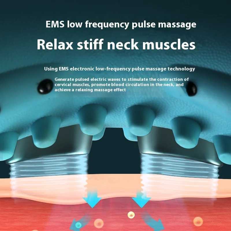 Neck massager adult Cervical spinal relief trail portable neck and head compression point massage pillow W240819