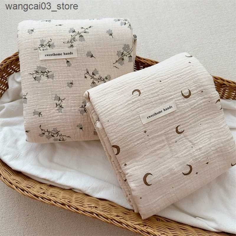 Blankets Swaddling Muslin Swaddle Blankets Summer Newborn Baby Blanket For Boys Girls 4 Layer Cotton Fringe Infant Receiving Blanket Bed Crib Quilt L2