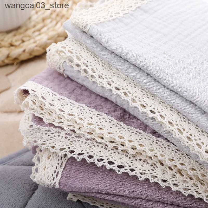 Blankets Swaddling New Baby Cotton Muslin Tassels Swaddle Print Newborn Wrap Receiving Blanket Sleeping Blanket Diapers Baby Bath Towel 100x120cm L240