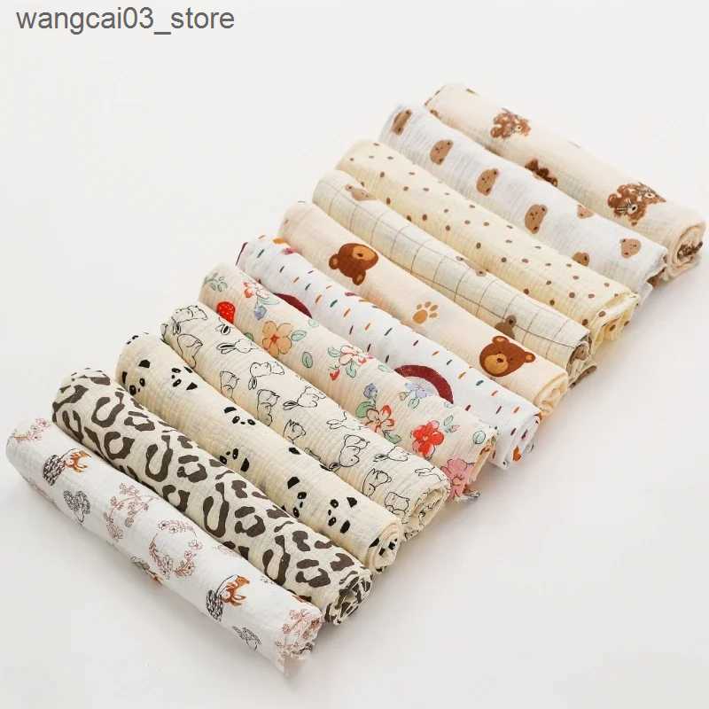 Blankets Swaddling Baby Cotton Muslin Swaddle Blanket Floral/Animal Print Stroller Blanket Infant Diaper Newborn Receiving Blanket L240910