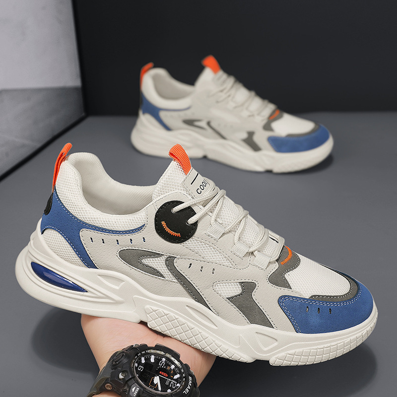 New mesh patchwork dad for summer Korean version versatile casual men's breathable thick soled youth sports shoes