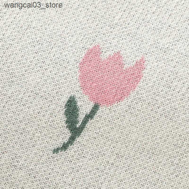 Blankets Swaddling Infant Baby Blankets Cotton Knit Newborn Girl Boy Bedding Quilt Cute Tulip 100*80CM Stroller Swaddling Warp Super Soft Sleep Bag L2