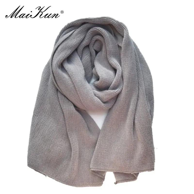 Maikun Thick Warm Scarf For Women Pure Color Ladies Cashmere Black Scarf Female Winter To Increase Ahawl 241009