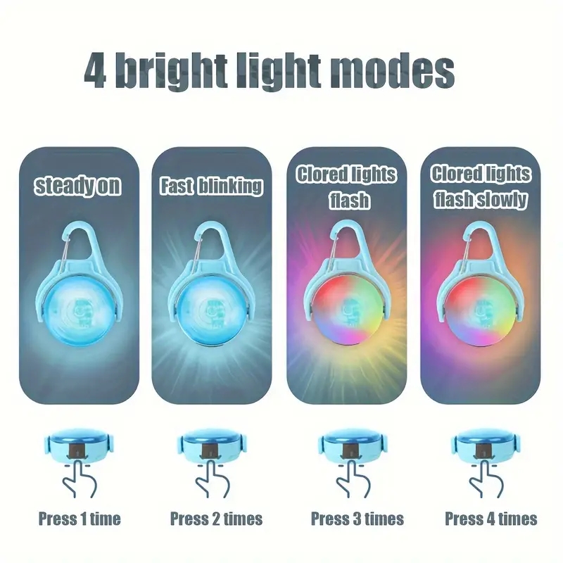 IPX8 Waterproof USB Rechargeable LED Light Tag Adjustable Dog Collar Tag Glowing Luminous Night Walking Pet Apparel Accessory
