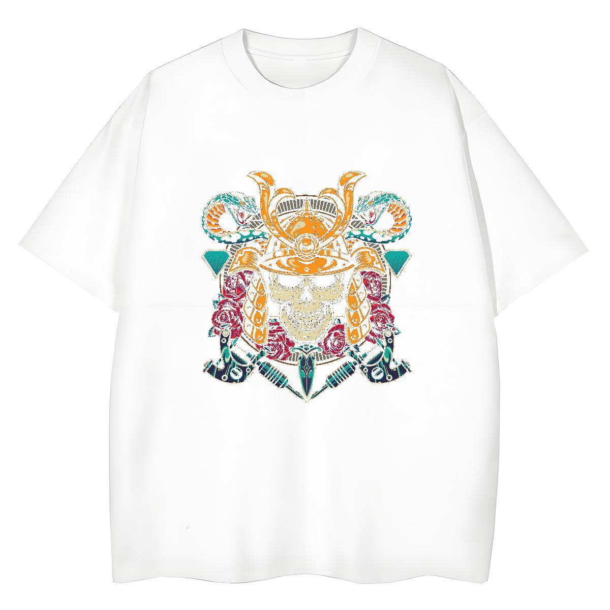 Stylist T Shirt For Woman 230g Cotton Round Neck Short Sleeve Home Outdoor skull Unisex Tshirts Free Shipping Custom Printing Tops