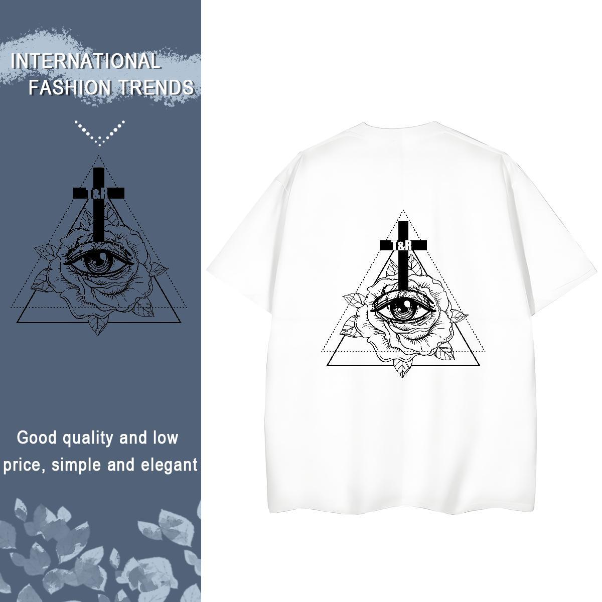 TOP Quality T shirt 230g Pure Cotton Comfortable Hip Hop eye of the devil Couples T Shirts High quality Custom Print Oversized Top Shirts