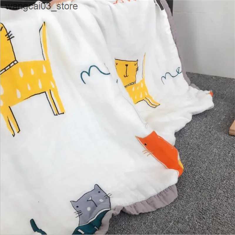 Blankets Swaddling 115*115cm 8 Layers Bath Towel Swaddle Wrap Baby Bedding Blanket Newborn 70% bamboo Muslin Swaddle Baby Blankets Swaddling L240910