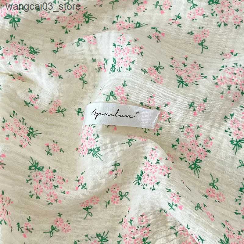 Blankets Swaddling Vintage Pink Floral Muslin Swaddle Blanket for Girls Newborn Cotton Gauze Wrap Receiving Blankets Stroller Cover Baby Bedding L2409