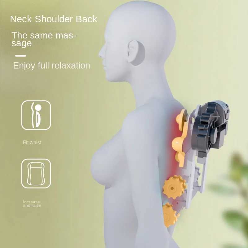 Rechargeable pillow massage pad rolling electric body waist stretching back pad remote control 7-color light W240819