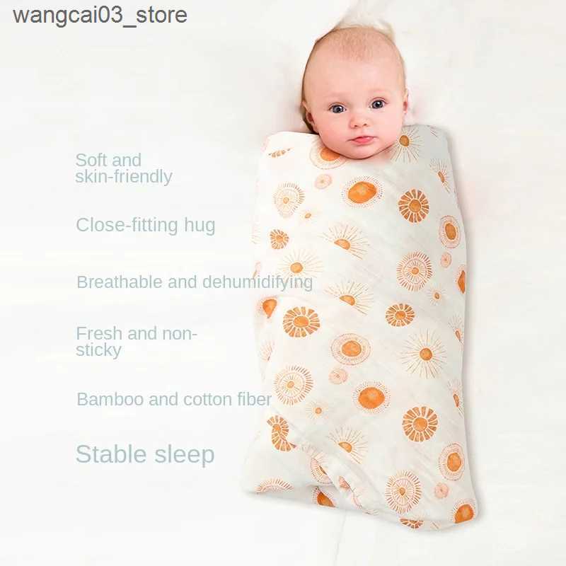 Blankets Swaddling 47x47 Inches Swaddle Blanket Baby Blanket Newborn 70% Bamboo 30% Cotton Muslin Swaddle Neutral Receiving Wrap L240910