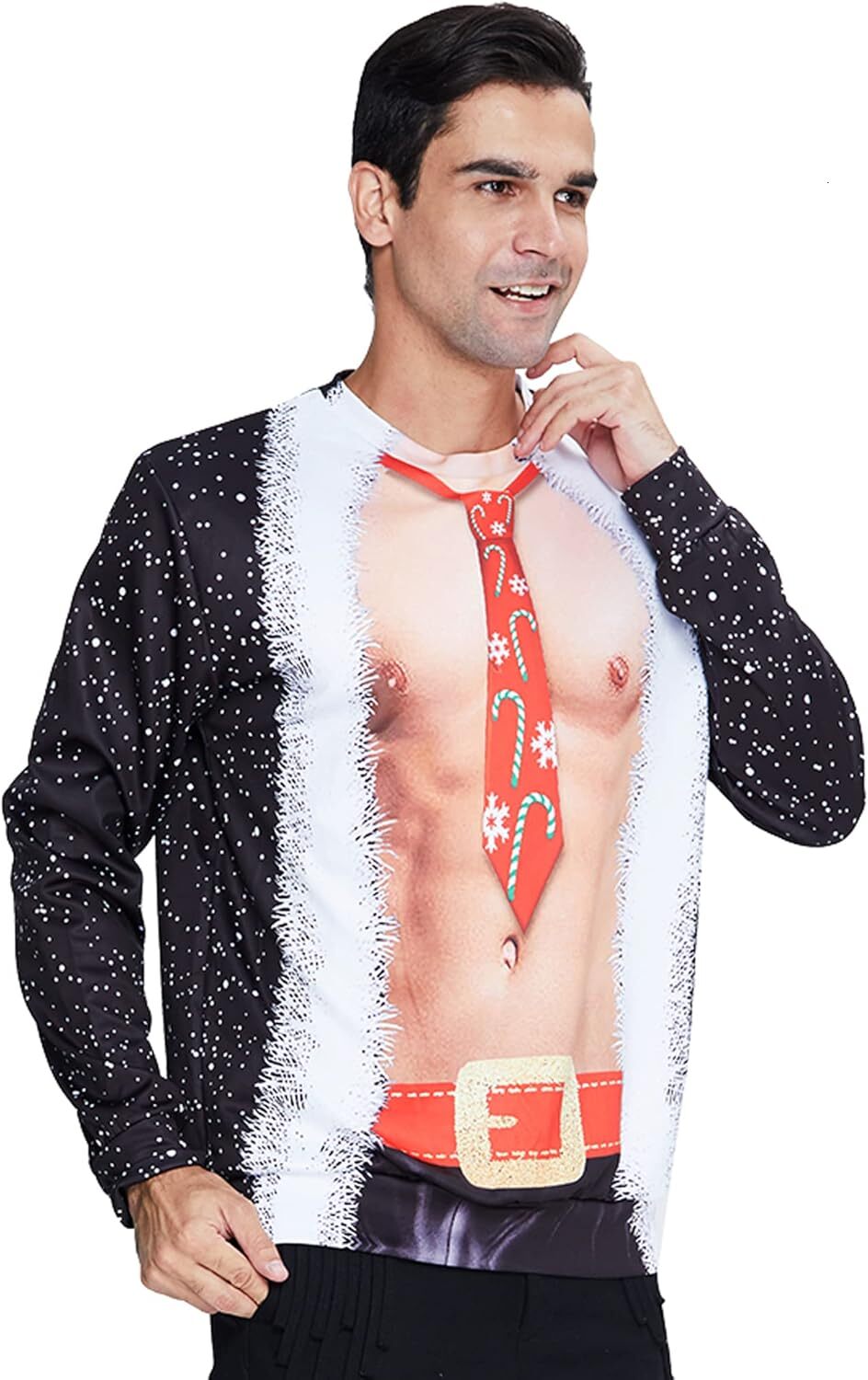 Long Sleeve Shirts for Men sweatshirt Ugly Christmas Sweatshirts for Men Women Funny Pullover Sweaters for Xmas Holiday Party cool