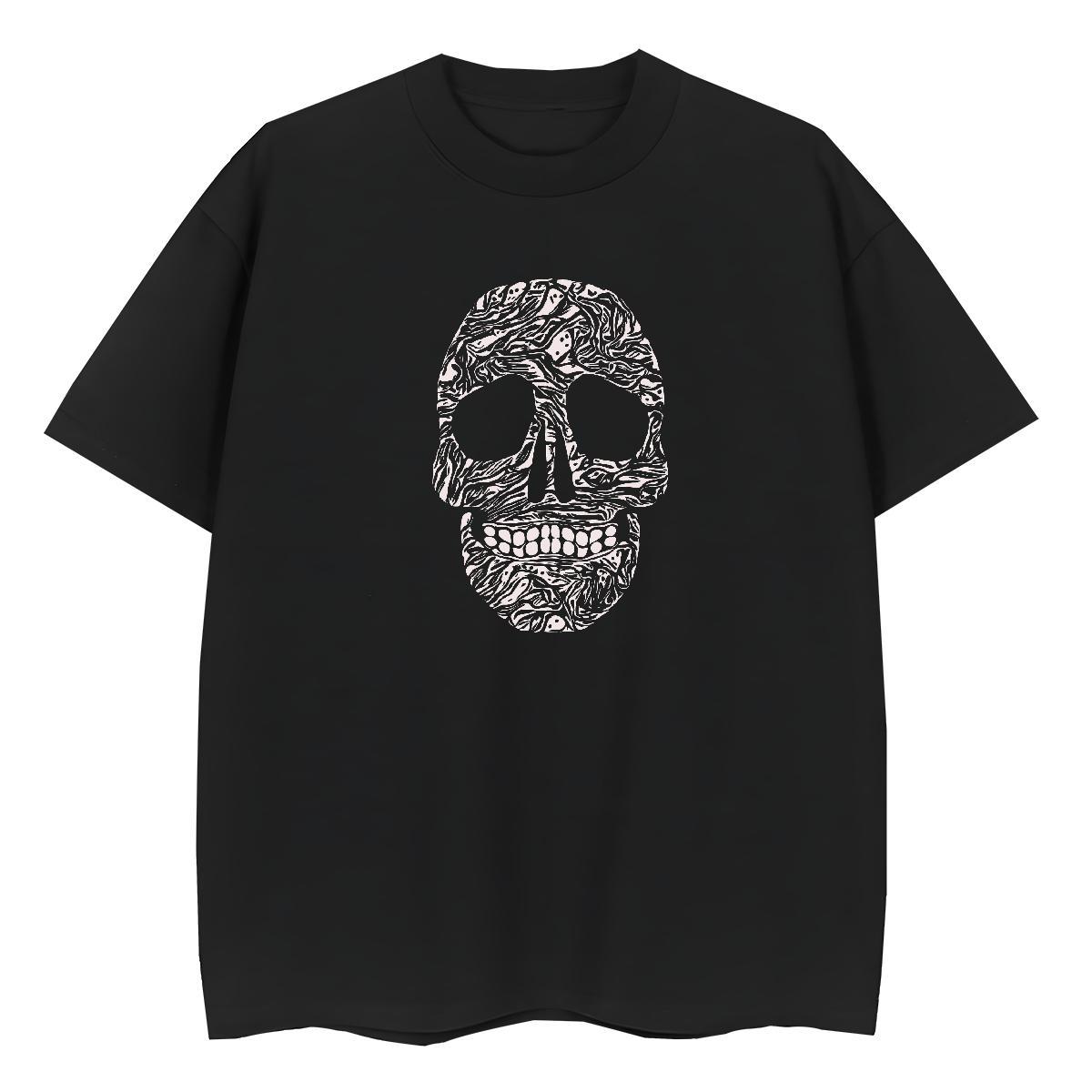Factory Direct T Shirts Women 230g Pure Cotton Short Sleeve O-Neck Sports Street Wear skull Lady T shirt Soft White Plus Size Clothings
