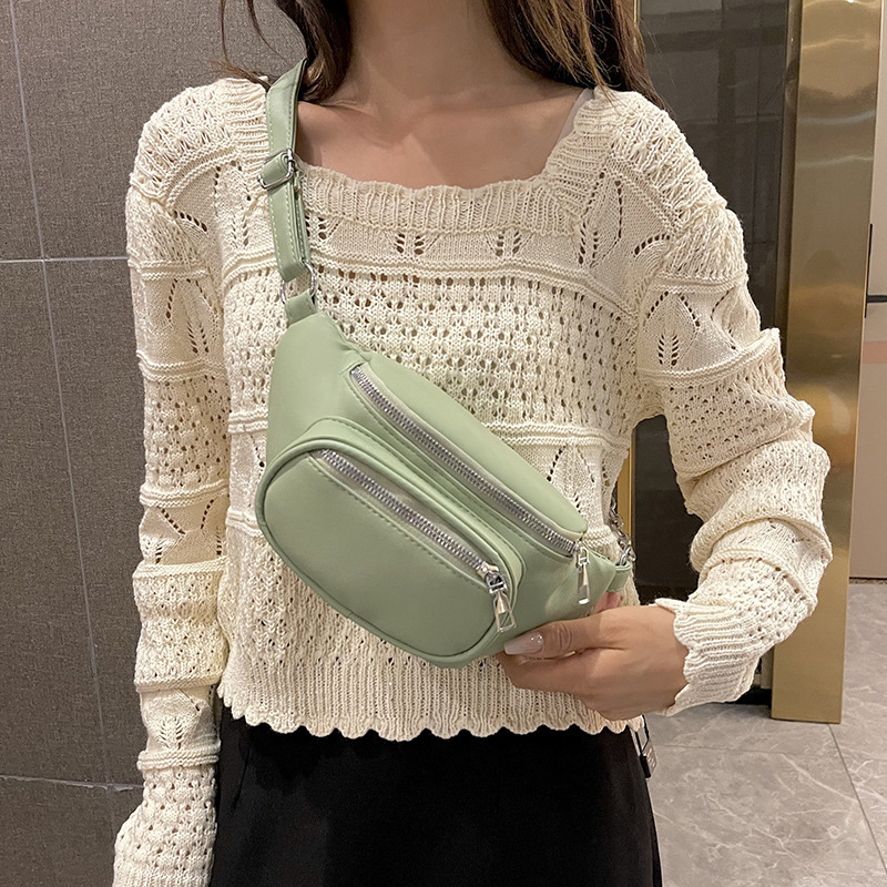 Fashionable minimalist autumn new chest diagonal cross waist bag, casual western-style fashion, fresh and cute shoulder bag