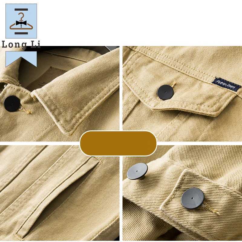 Brand Autumn/Winter 100% Cotton White Jeans Jacket Mens Fashion Denim Coat Denim Jacket Mens Plus Size M-5XL W241011