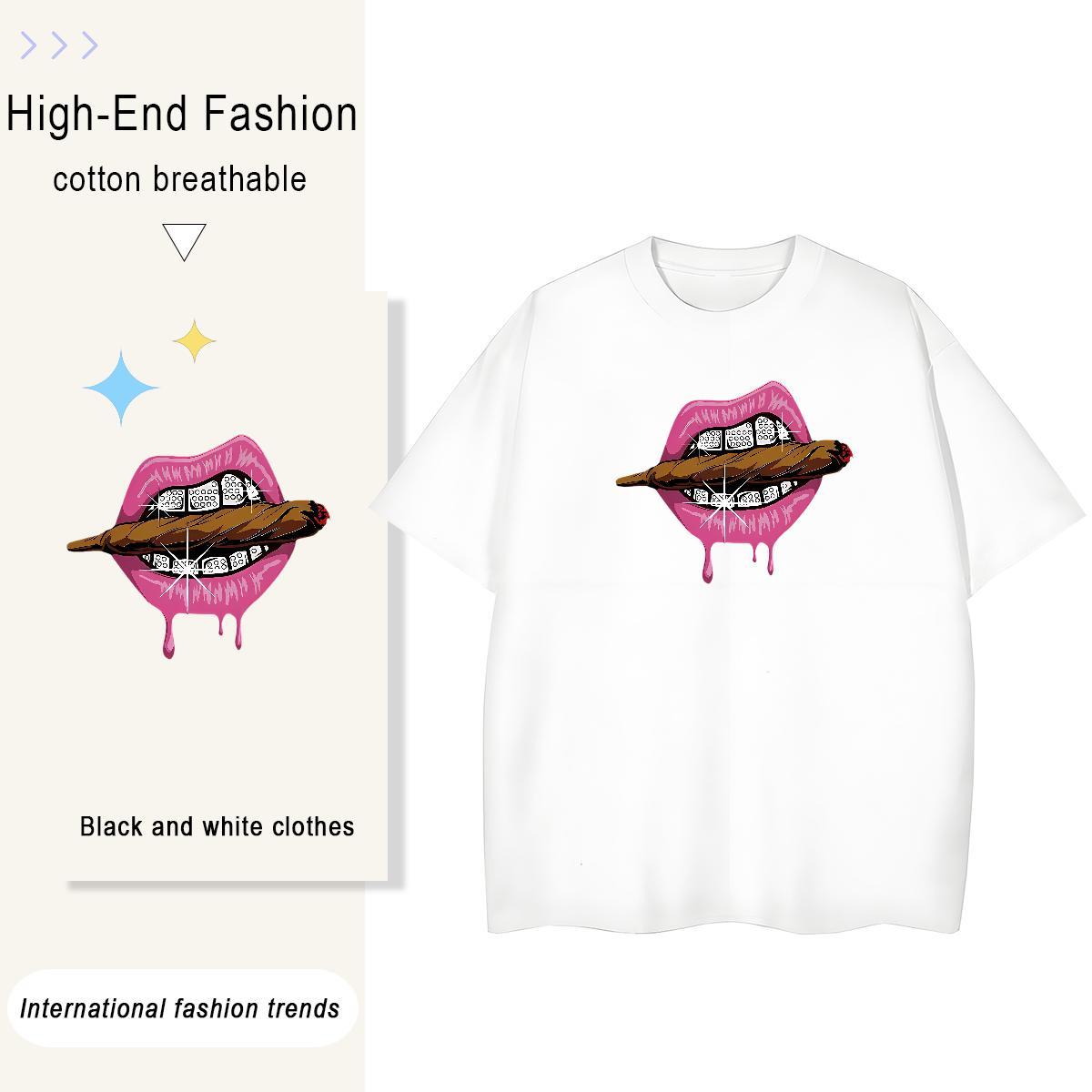 Casual New T-Shirts for Women 230g Pure Cotton O Neck Short Sleeves Sports Street Wear mouse Tshirt for Man Woman Nice Plus Size Cartoon Clothes